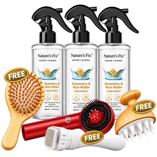 Complete routine kit with three spray bottles and four tools